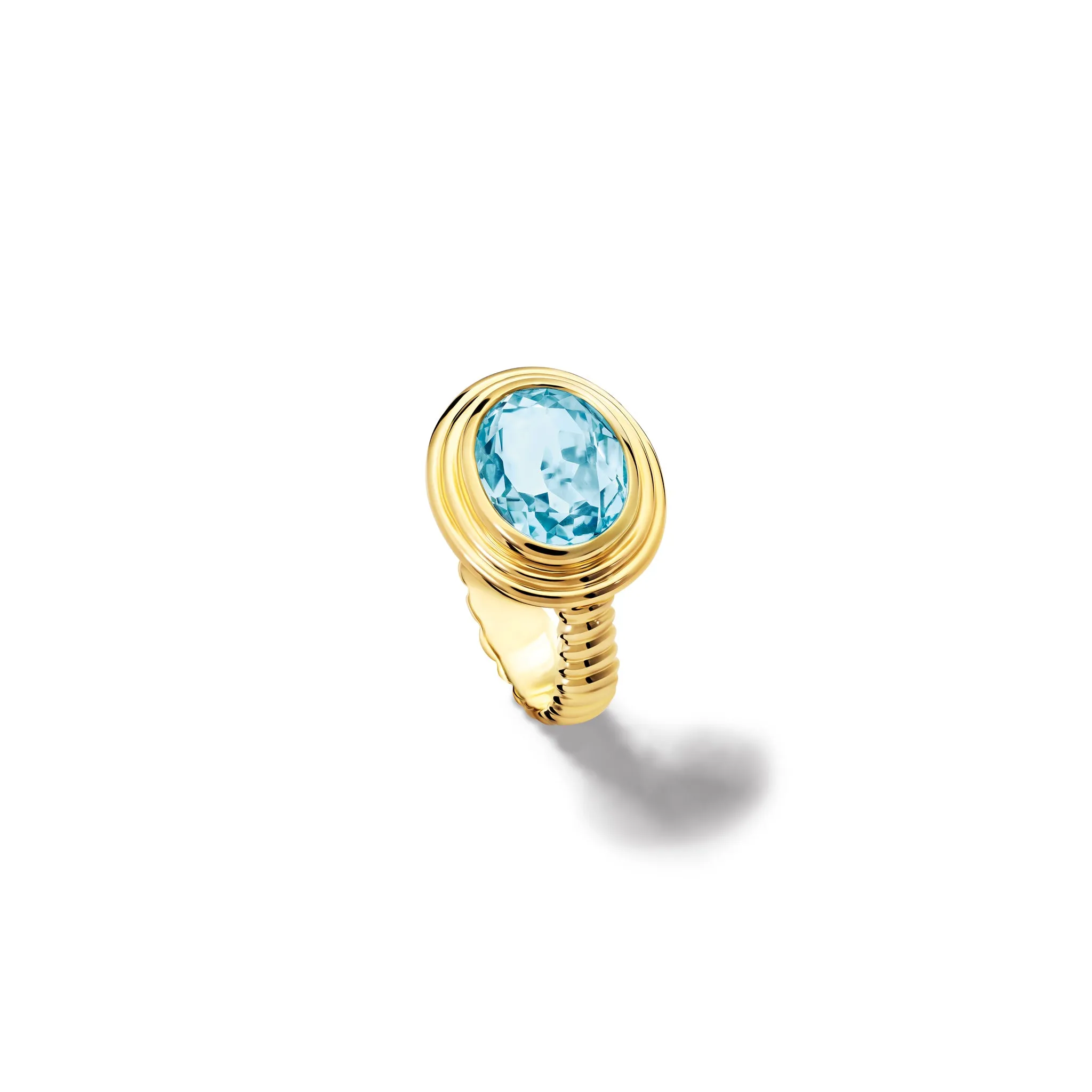 Whirlpool II Ring Yellow Gold - Blue Topaz