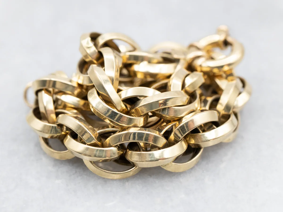 Woven 18-Karat Gold Chain Link Bracelet
