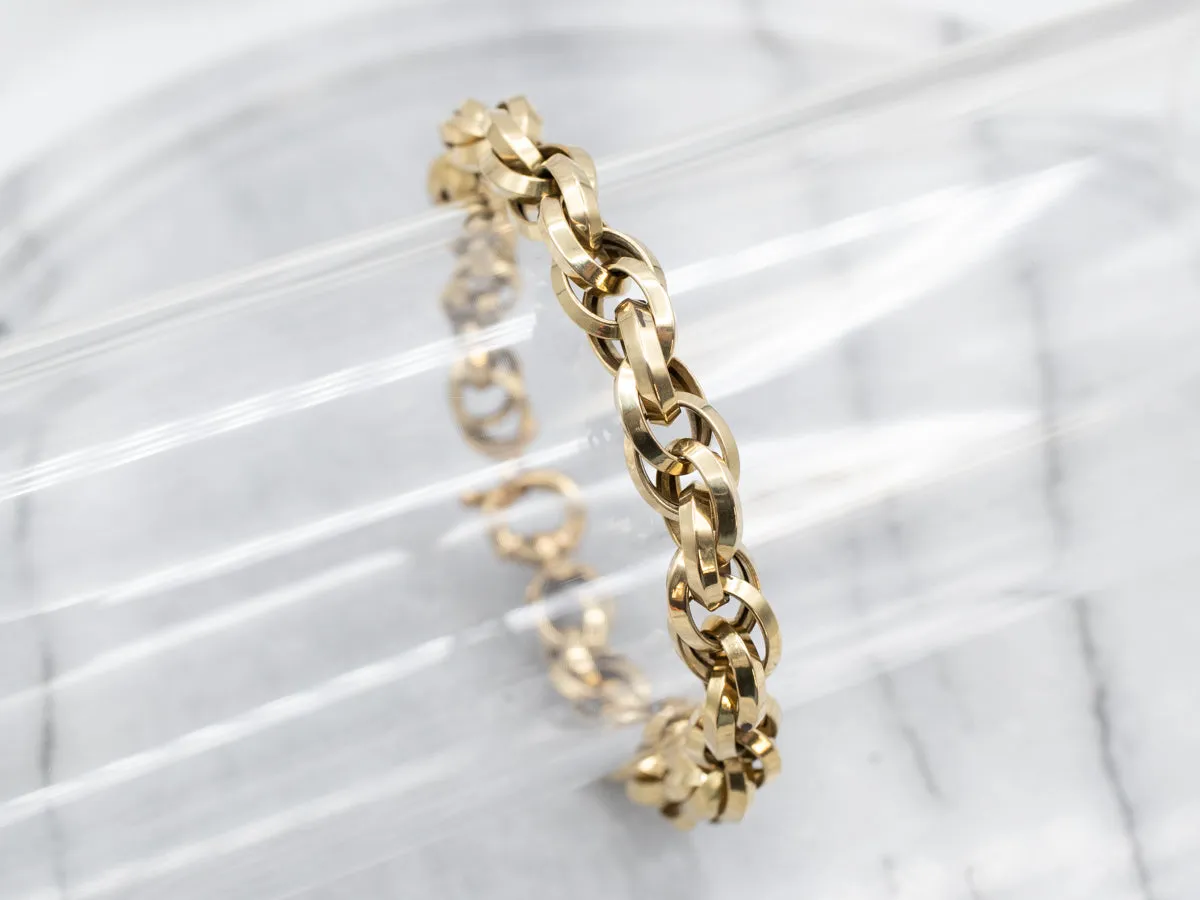Woven 18-Karat Gold Chain Link Bracelet