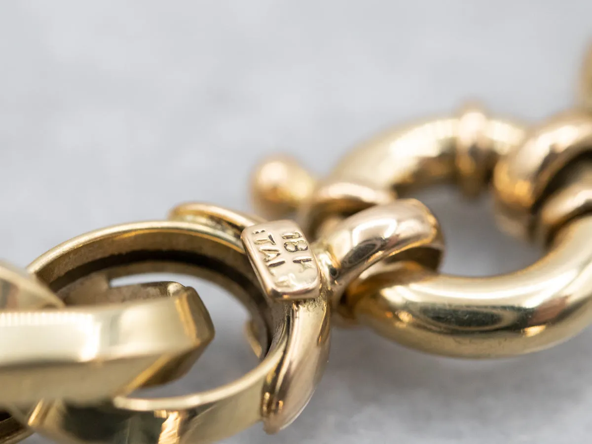 Woven 18-Karat Gold Chain Link Bracelet