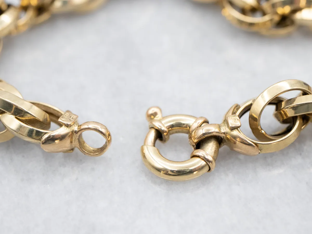 Woven 18-Karat Gold Chain Link Bracelet