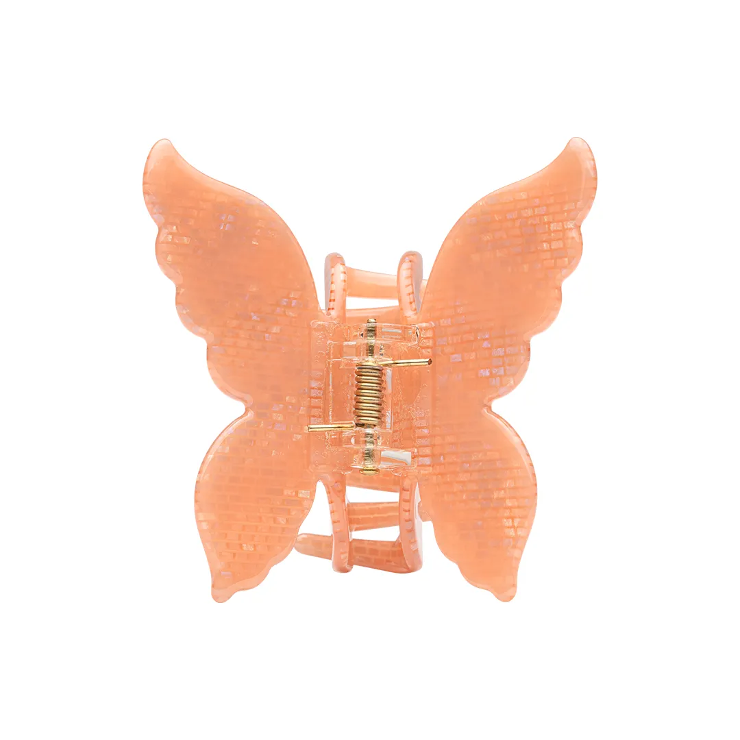 XL BUTTERFLY CLIP TEXTURE PEACH