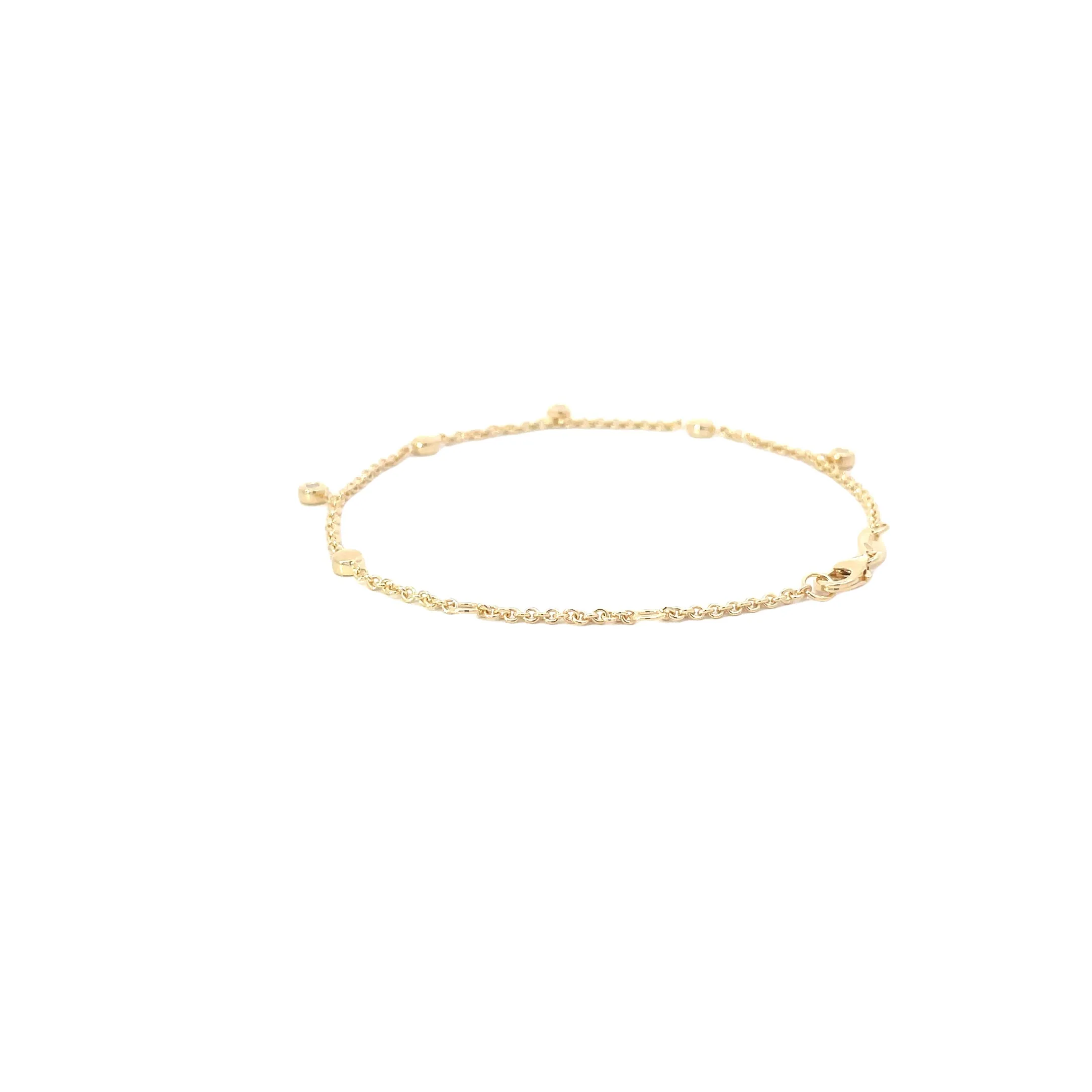 Yellow Modern Electrum Diamond Station Bracelet